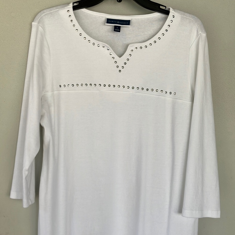 Lg Karen Scott White Top